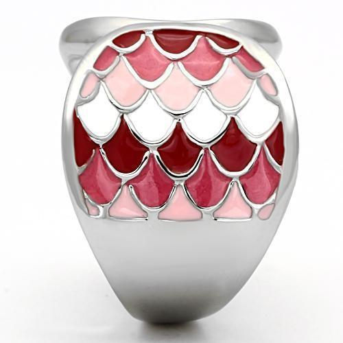 Anillos Para Mujer Color Plata de 316L Acero Inoxidable con Epoxy en Multicolor TK815 - Jewelry Store by Erik Rayo