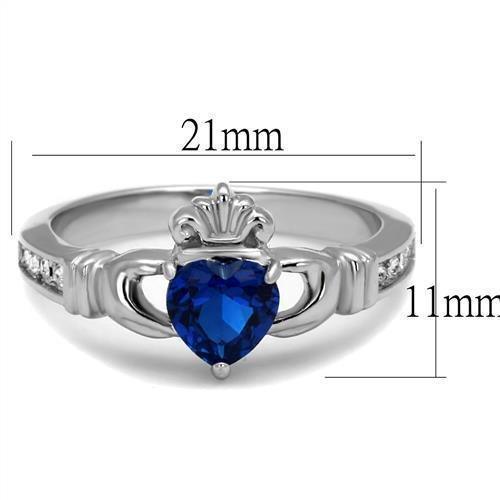 Anillos Para Mujer Color Plata de 316L Acero Inoxidable con Espinela en Azul Londres - Jewelry Store by Erik Rayo