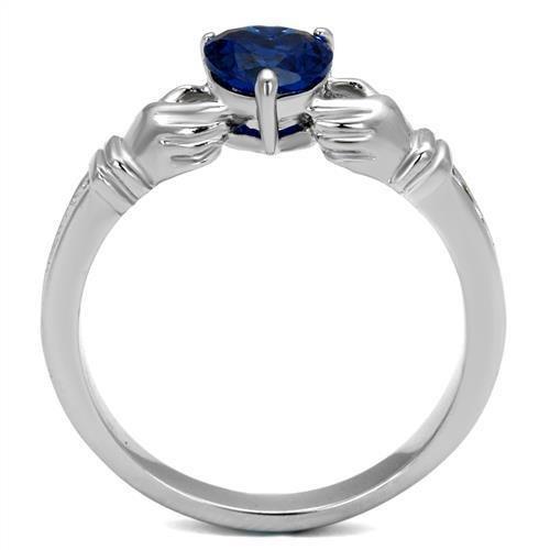 Anillos Para Mujer Color Plata de 316L Acero Inoxidable con Espinela en Azul Londres - Jewelry Store by Erik Rayo