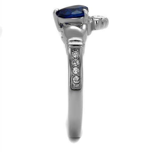 Anillos Para Mujer Color Plata de 316L Acero Inoxidable con Espinela en Azul Londres - Jewelry Store by Erik Rayo