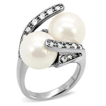 Load image into Gallery viewer, Anillos Para Mujer Color Plata de 316L Acero Inoxidable con Perla Blanca TK113 - Jewelry Store by Erik Rayo
