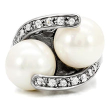 Load image into Gallery viewer, Anillos Para Mujer Color Plata de 316L Acero Inoxidable con Perla Blanca TK113 - Jewelry Store by Erik Rayo
