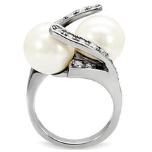 Load image into Gallery viewer, Anillos Para Mujer Color Plata de 316L Acero Inoxidable con Perla Blanca TK113 - Jewelry Store by Erik Rayo
