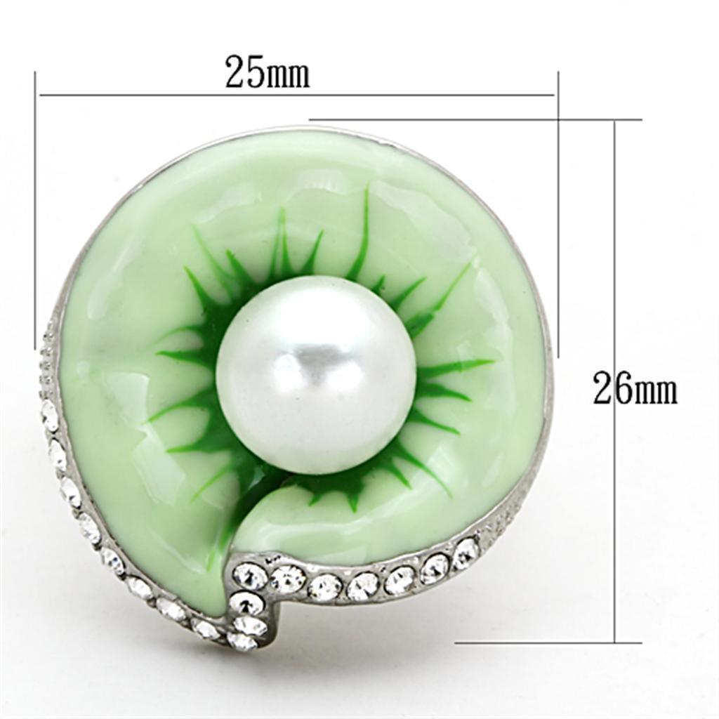 Anillos Para Mujer Color Plata de 316L Acero Inoxidable con Perla Blanca TK1171 - Jewelry Store by Erik Rayo
