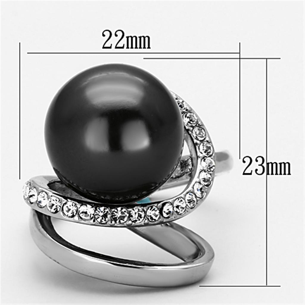 Anillos Para Mujer Color Plata de 316L Acero Inoxidable con Perla TK1218 - Jewelry Store by Erik Rayo