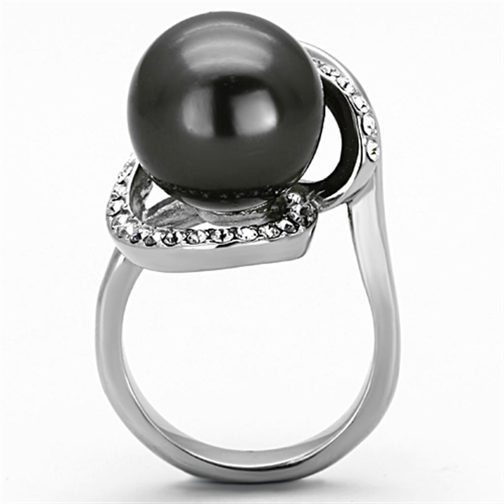 Anillos Para Mujer Color Plata de 316L Acero Inoxidable con Perla TK1218 - Jewelry Store by Erik Rayo