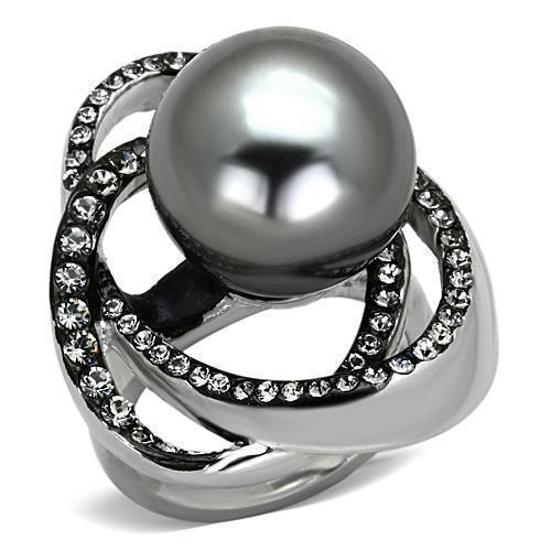 Anillos Para Mujer Color Plata de 316L Acero Inoxidable con Perla TK1371 - Jewelry Store by Erik Rayo