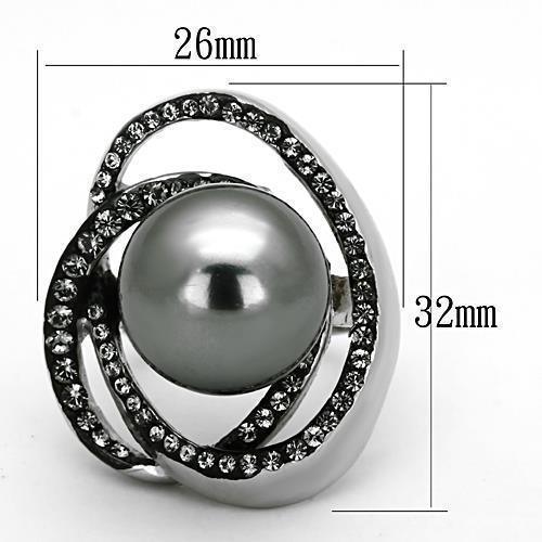 Anillos Para Mujer Color Plata de 316L Acero Inoxidable con Perla TK1371 - Jewelry Store by Erik Rayo