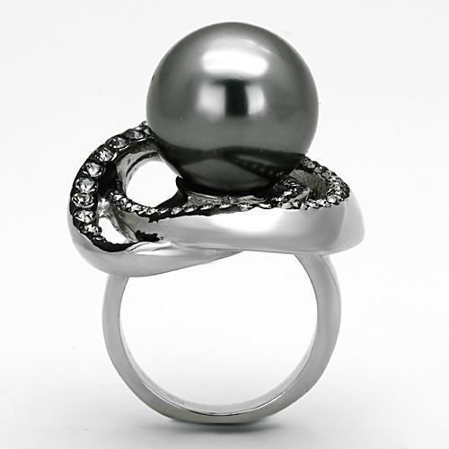 Anillos Para Mujer Color Plata de 316L Acero Inoxidable con Perla TK1371 - Jewelry Store by Erik Rayo