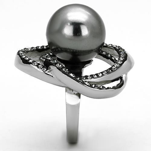 Anillos Para Mujer Color Plata de 316L Acero Inoxidable con Perla TK1371 - Jewelry Store by Erik Rayo