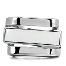 Load image into Gallery viewer, Anillos Para Mujer Color Plata de 316L Acero Inoxidable con Piedra Agata en Blanco TK108 - Jewelry Store by Erik Rayo

