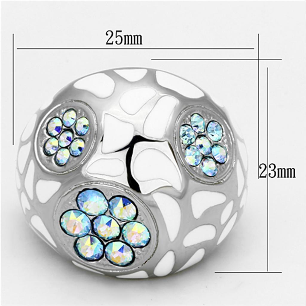 Anillos Para Mujer Color Plata de 316L Acero Inoxidable con Piedra Crystal Aguamarina AB TK1172 - Jewelry Store by Erik Rayo