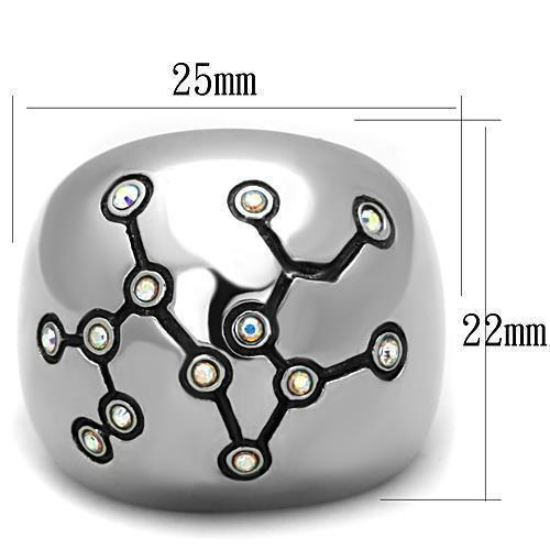Anillos Para Mujer Color Plata de 316L Acero Inoxidable con Piedra Crystal Blanca AB - Jewelry Store by Erik Rayo