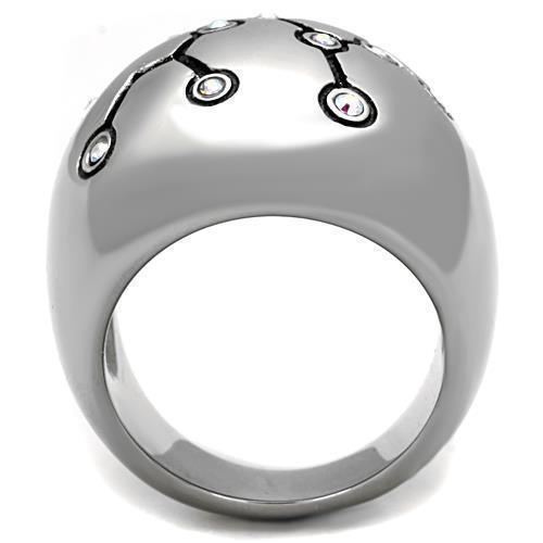 Anillos Para Mujer Color Plata de 316L Acero Inoxidable con Piedra Crystal Blanca AB - Jewelry Store by Erik Rayo