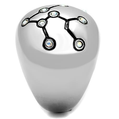 Anillos Para Mujer Color Plata de 316L Acero Inoxidable con Piedra Crystal Blanca AB - Jewelry Store by Erik Rayo