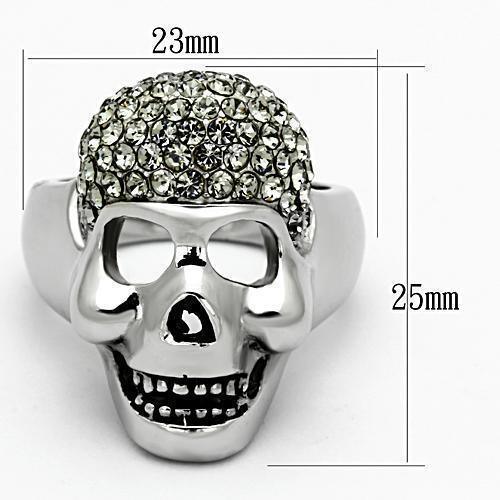 Anillos Para Mujer Color Plata de 316L Acero Inoxidable con Piedra Crystal Diamante Negro TK1116 - Jewelry Store by Erik Rayo