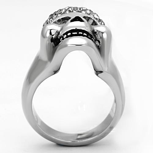 Anillos Para Mujer Color Plata de 316L Acero Inoxidable con Piedra Crystal Diamante Negro TK1116 - Jewelry Store by Erik Rayo