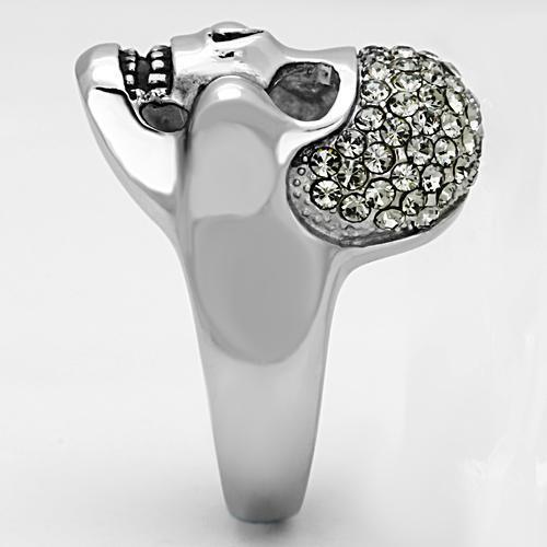 Anillos Para Mujer Color Plata de 316L Acero Inoxidable con Piedra Crystal Diamante Negro TK1116 - Jewelry Store by Erik Rayo