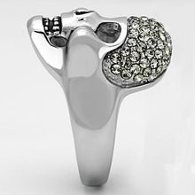 Load image into Gallery viewer, Anillos Para Mujer Color Plata de 316L Acero Inoxidable con Piedra Crystal Diamante Negro TK1116 - Jewelry Store by Erik Rayo
