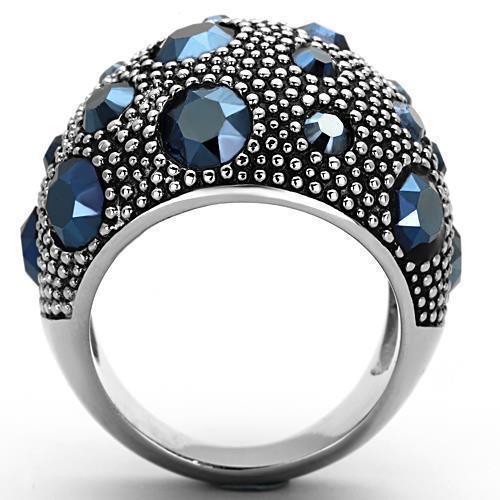 Anillos Para Mujer Color Plata de 316L Acero Inoxidable con Piedra Crystal en Montana TK1310 - Jewelry Store by Erik Rayo