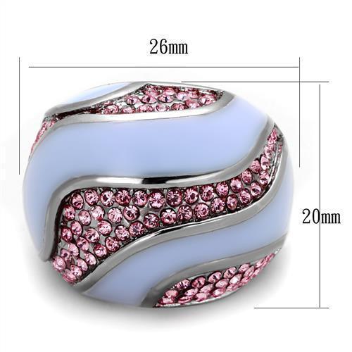 Anillos Para Mujer Color Plata de 316L Acero Inoxidable con Piedra Crystal en Rosa Luz - Jewelry Store by Erik Rayo