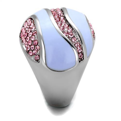 Anillos Para Mujer Color Plata de 316L Acero Inoxidable con Piedra Crystal en Rosa Luz - Jewelry Store by Erik Rayo