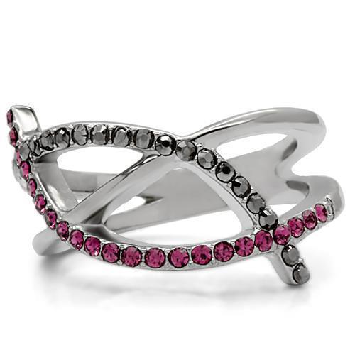 Anillos Para Mujer Color Plata de 316L Acero Inoxidable con Piedra Crystal Multicolor - Jewelry Store by Erik Rayo