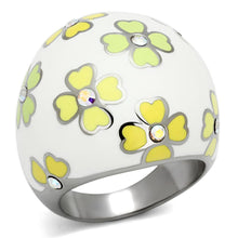 Load image into Gallery viewer, Anillos Para Mujer Color Plata de 316L Acero Inoxidable con Piedra de Crystal en Aurora Borealis Efecto Arcoiris TK1139 - Jewelry Store by Erik Rayo
