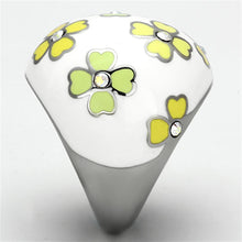 Load image into Gallery viewer, Anillos Para Mujer Color Plata de 316L Acero Inoxidable con Piedra de Crystal en Aurora Borealis Efecto Arcoiris TK1139 - Jewelry Store by Erik Rayo

