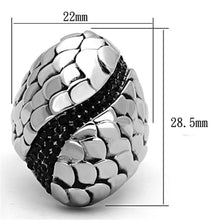 Load image into Gallery viewer, Anillos Para Mujer Color Plata de 316L Acero Inoxidable con Piedra de Crystal en Jet TK1327 - Jewelry Store by Erik Rayo
