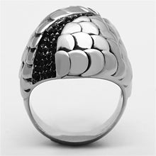 Load image into Gallery viewer, Anillos Para Mujer Color Plata de 316L Acero Inoxidable con Piedra de Crystal en Jet TK1327 - Jewelry Store by Erik Rayo
