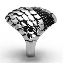 Load image into Gallery viewer, Anillos Para Mujer Color Plata de 316L Acero Inoxidable con Piedra de Crystal en Jet TK1327 - Jewelry Store by Erik Rayo
