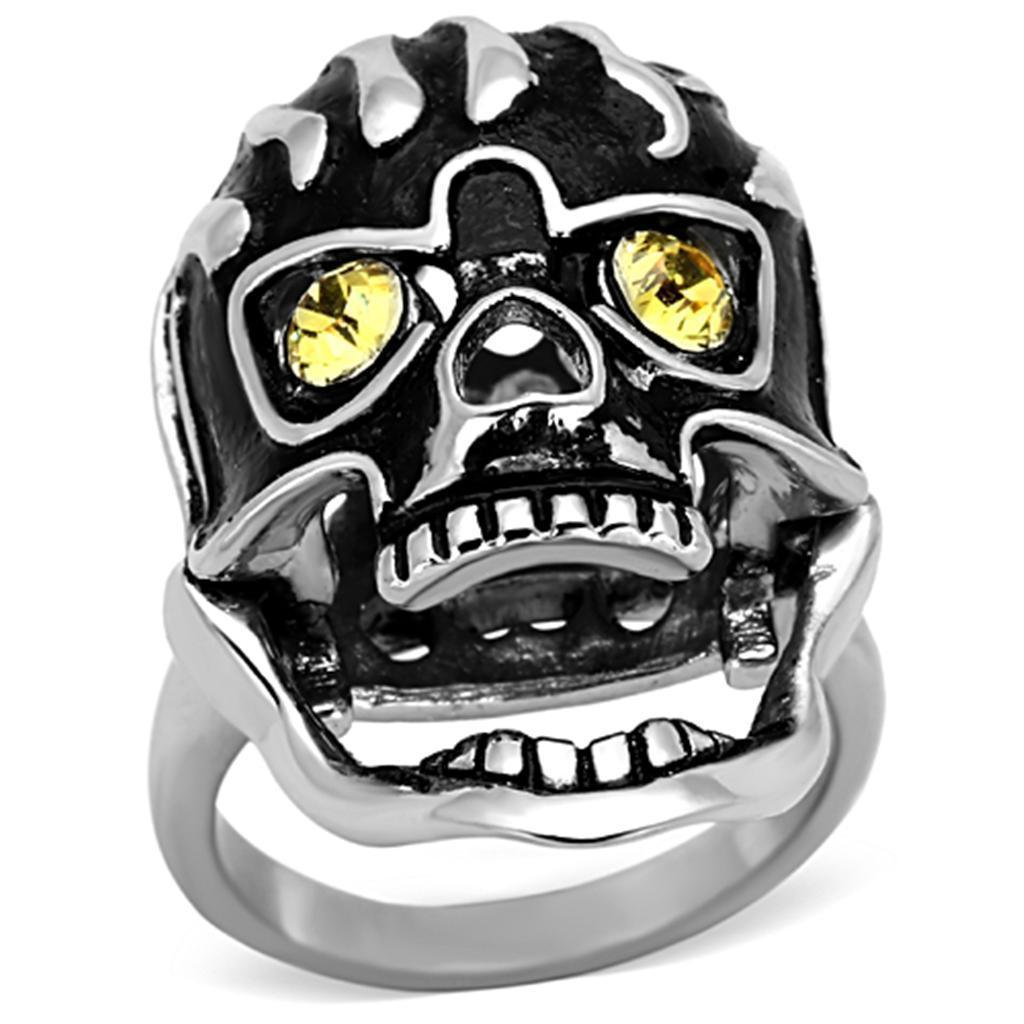 Anillos Para Mujer Color Plata de 316L Acero Inoxidable con Piedra de Crystal Topacio TK1114 - Jewelry Store by Erik Rayo