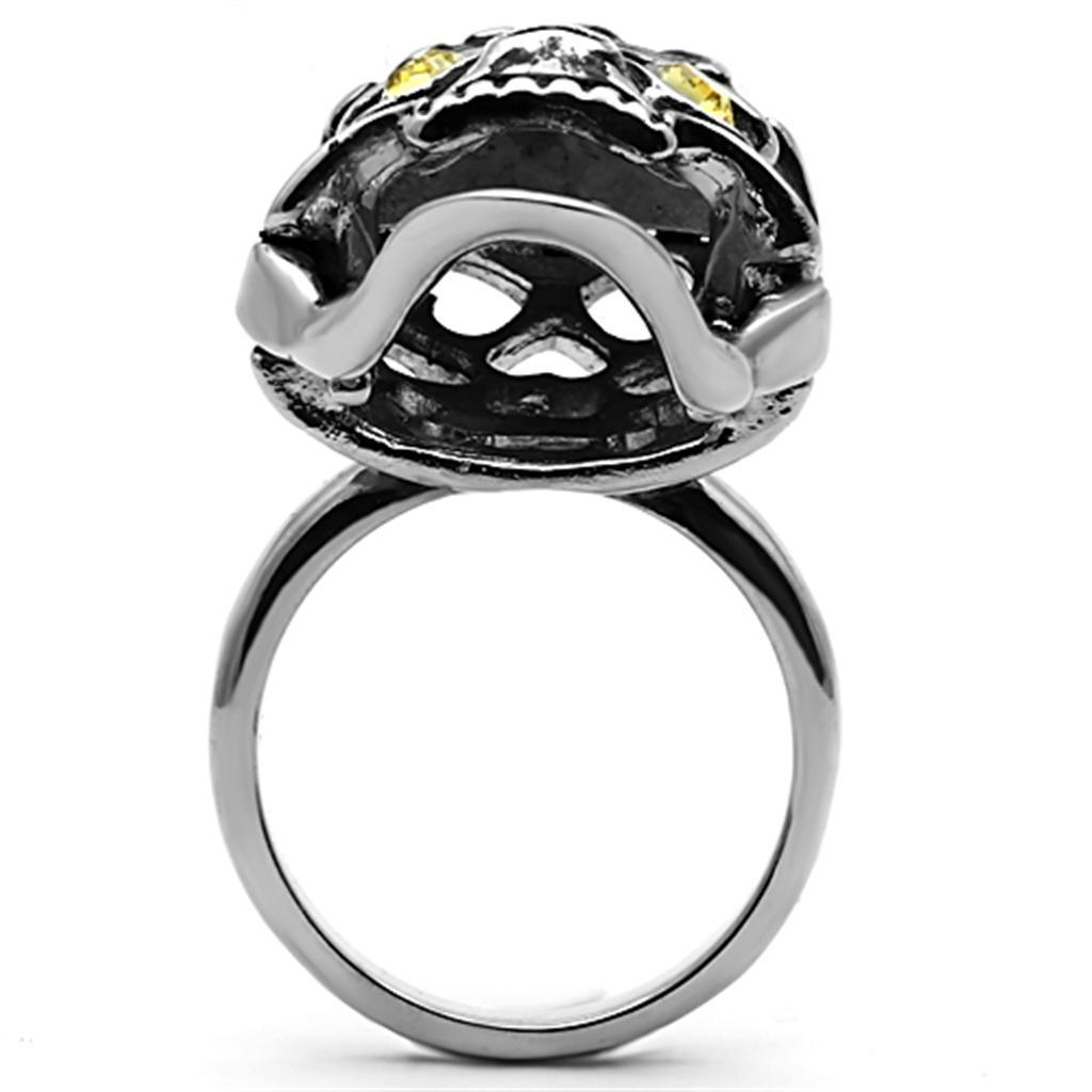 Anillos Para Mujer Color Plata de 316L Acero Inoxidable con Piedra de Crystal Topacio TK1114 - Jewelry Store by Erik Rayo
