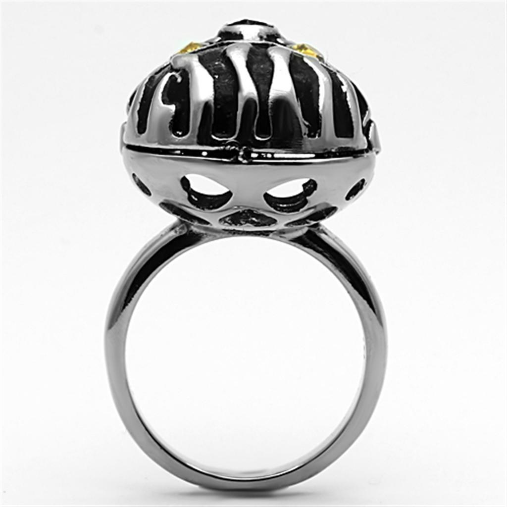 Anillos Para Mujer Color Plata de 316L Acero Inoxidable con Piedra de Crystal Topacio TK1114 - Jewelry Store by Erik Rayo