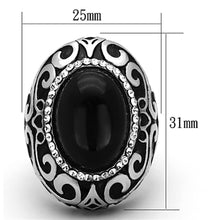 Load image into Gallery viewer, Anillos Para Mujer Color Plata de 316L Acero Inoxidable Ojo de Gato en Jet TK1211 - Jewelry Store by Erik Rayo
