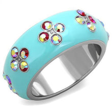 Load image into Gallery viewer, Anillos Para Mujer Color Plata de 316L Acero Inoxidable Piedra de Crystal Azul Luz - Jewelry Store by Erik Rayo
