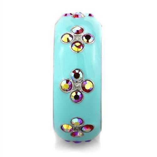 Anillos Para Mujer Color Plata de 316L Acero Inoxidable Piedra de Crystal Azul Luz - Jewelry Store by Erik Rayo