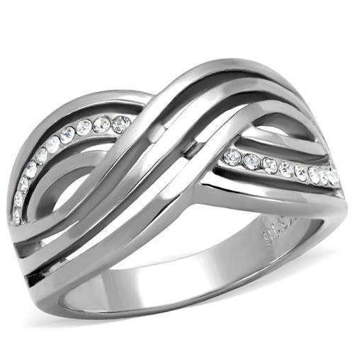 Anillos Para Mujer Color Plata de 316L Acero Inoxidable Piedra de Crystal Cosenza - Jewelry Store by Erik Rayo