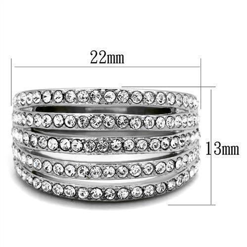 Anillos Para Mujer Color Plata de 316L Acero Inoxidable Piedra de Crystal Crotone - Jewelry Store by Erik Rayo