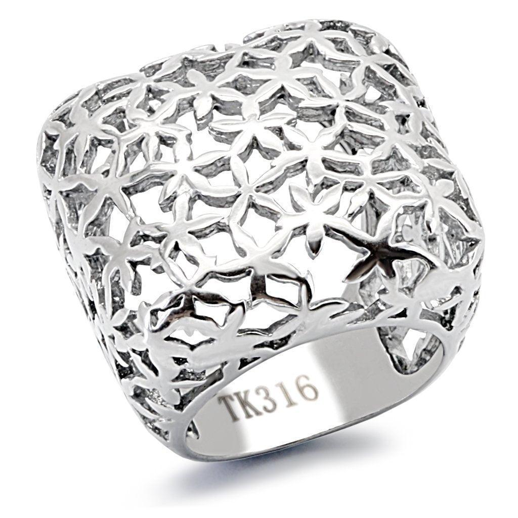 Anillos Para Mujer Color Plata de 316L Acero Inoxidable Sin Piedra TK133 - Jewelry Store by Erik Rayo