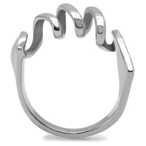Anillos Para Mujer Color Plata de 316L Acero Inoxidable Sin Piedra TK145 - Jewelry Store by Erik Rayo