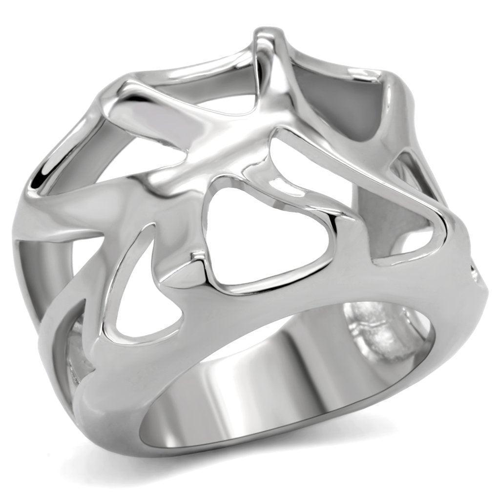 Anillos Para Mujer Color Plata de 316L Acero Inoxidable Sin Piedra TK146 - Jewelry Store by Erik Rayo
