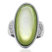 Load image into Gallery viewer, Anillos Para Mujer Color Plata de 316L Acero Inoxidable with Precious Stone Conch en Color Verde Manzana - Jewelry Store by Erik Rayo
