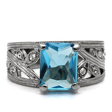 Load image into Gallery viewer, Anillos Para Mujer Color Plata y Aguamarina de 316L Acero Inoxidable Color Azul Mar TK081 - Jewelry Store by Erik Rayo
