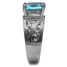 Load image into Gallery viewer, Anillos Para Mujer Color Plata y Aguamarina de 316L Acero Inoxidable Color Azul Mar TK081 - Jewelry Store by Erik Rayo

