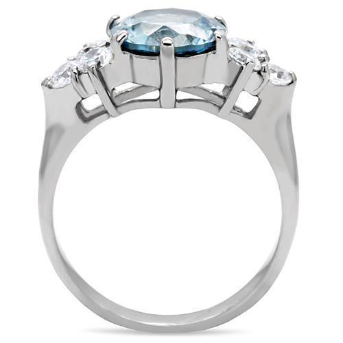 Anillos Para Mujer Color Plata y Aguamarina de 316L Acero Inoxidable con Espinela Sintética en Azul Londres - Jewelry Store by Erik Rayo