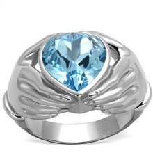 Load image into Gallery viewer, Anillos Para Mujer Color Plata y Aguamarina de 316L Acero Inoxidable con Piedra Crystal Color Azul Mar Ancona - Jewelry Store by Erik Rayo
