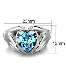Load image into Gallery viewer, Anillos Para Mujer Color Plata y Aguamarina de 316L Acero Inoxidable con Piedra Crystal Color Azul Mar Ancona - Jewelry Store by Erik Rayo
