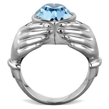 Load image into Gallery viewer, Anillos Para Mujer Color Plata y Aguamarina de 316L Acero Inoxidable con Piedra Crystal Color Azul Mar Ancona - Jewelry Store by Erik Rayo
